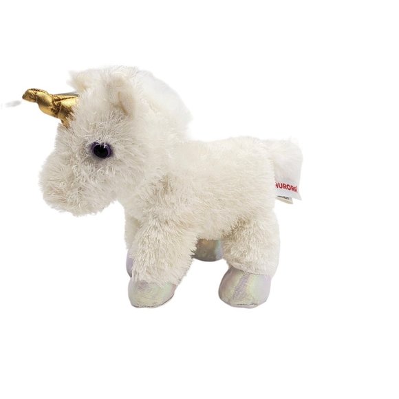 Aurora World Unicorn Small Plush White Gold Horn Magical Stuffed Travel Toy  6"‎ - Picture 2 of 8